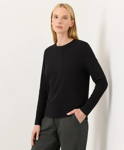 luxe essential crewneck long sleeve tee