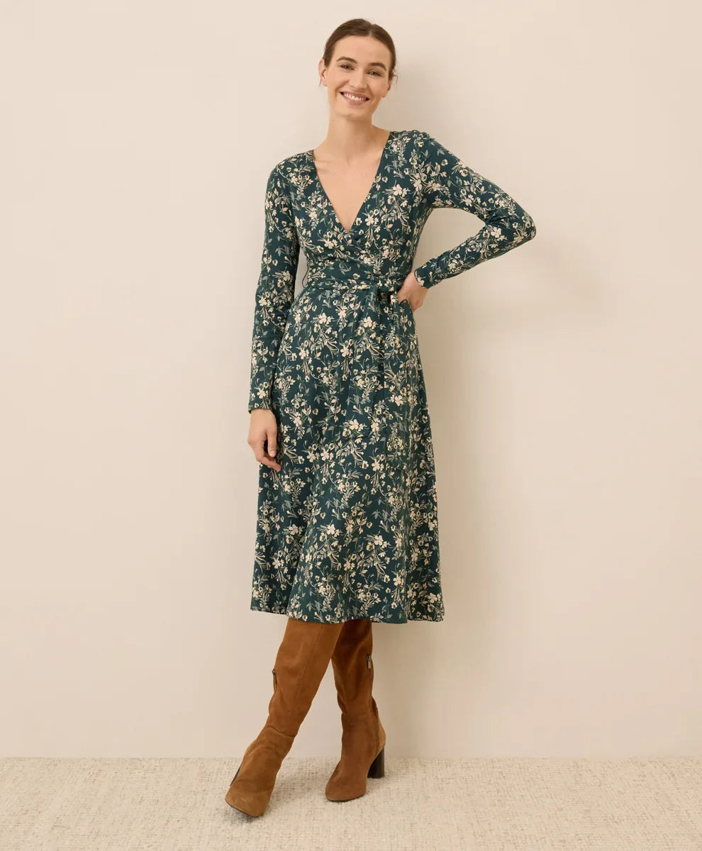 clearance fit & flare wrap dress