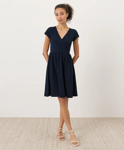 clearance fit & flare crossover dress