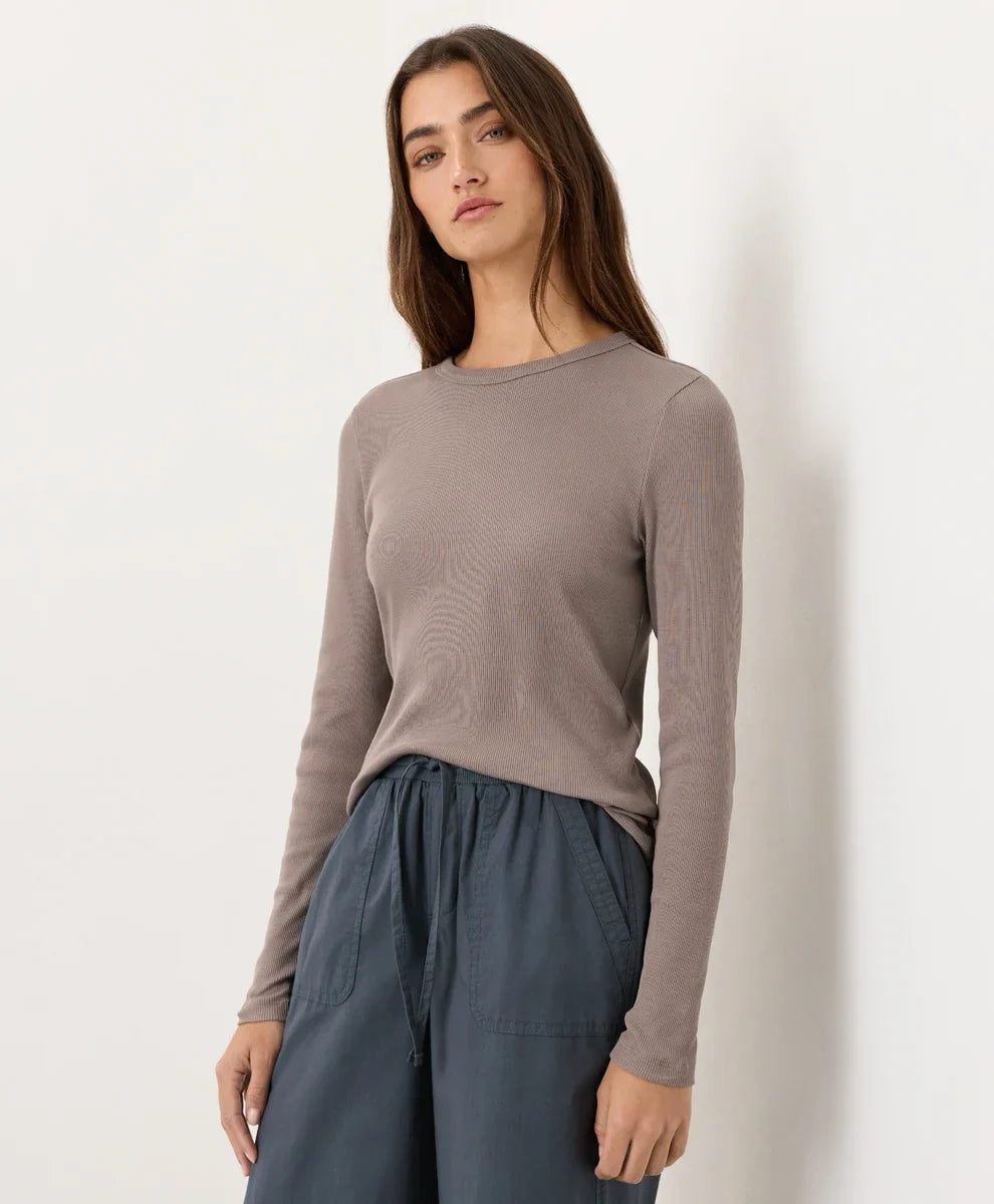 clearance perfect rib crewneck long sleeve tee