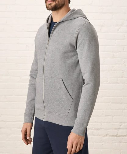brushed fleece zip hoodie