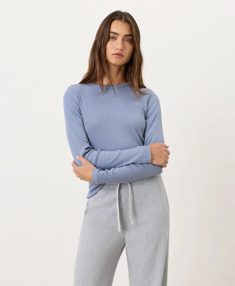 clearance perfect rib crewneck long sleeve tee