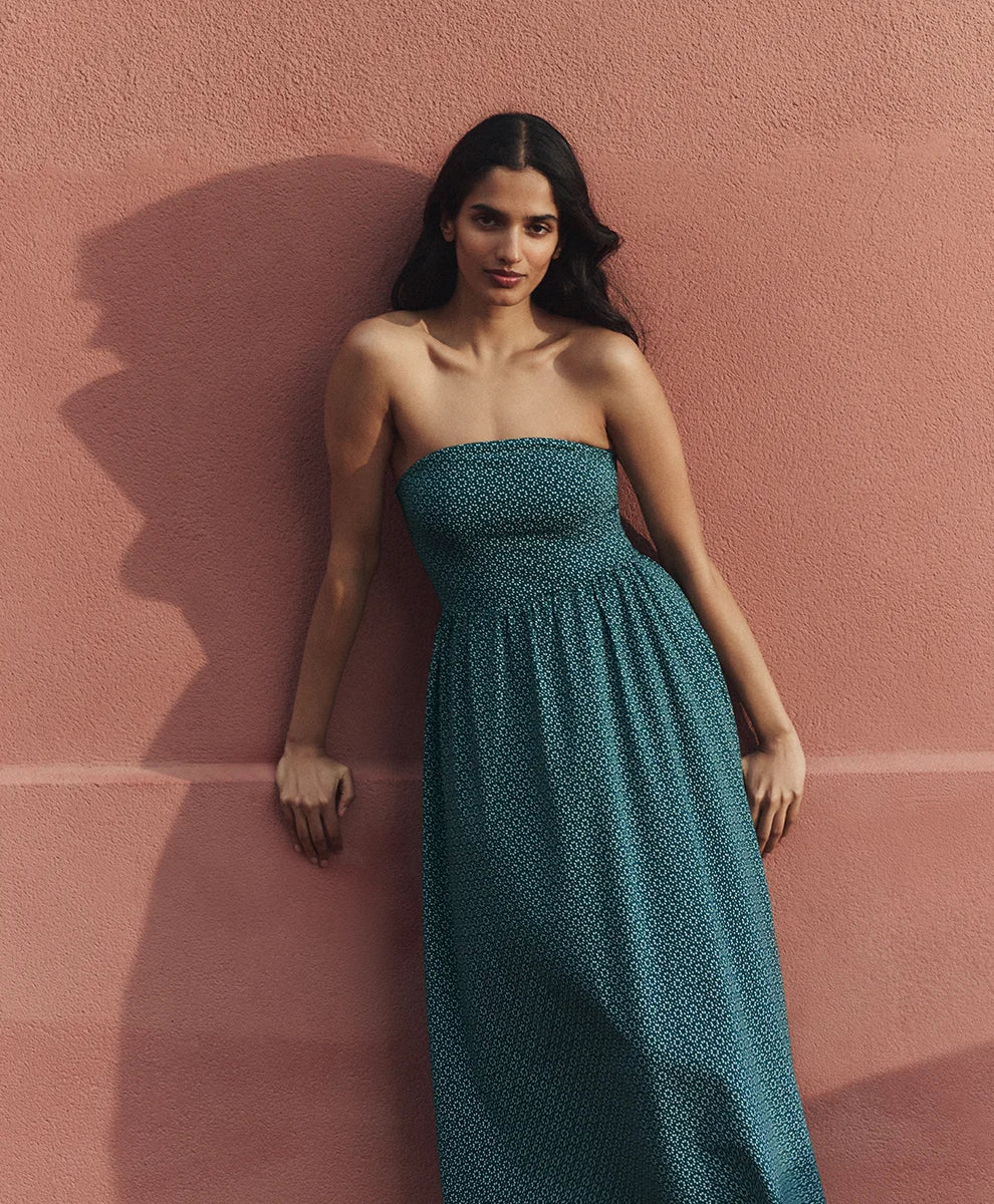 clearance fit & flare strapless dress