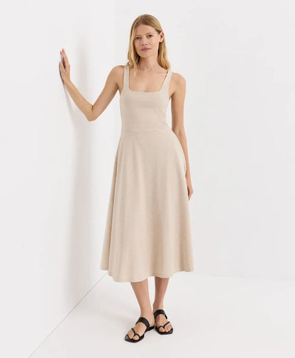 fit & flare square neck dress