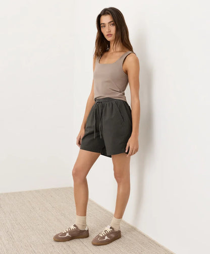 clearance stretch poplin short