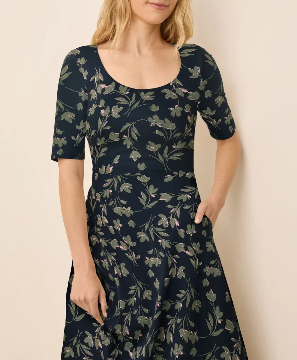 clearance fit & flare signature scoop dress