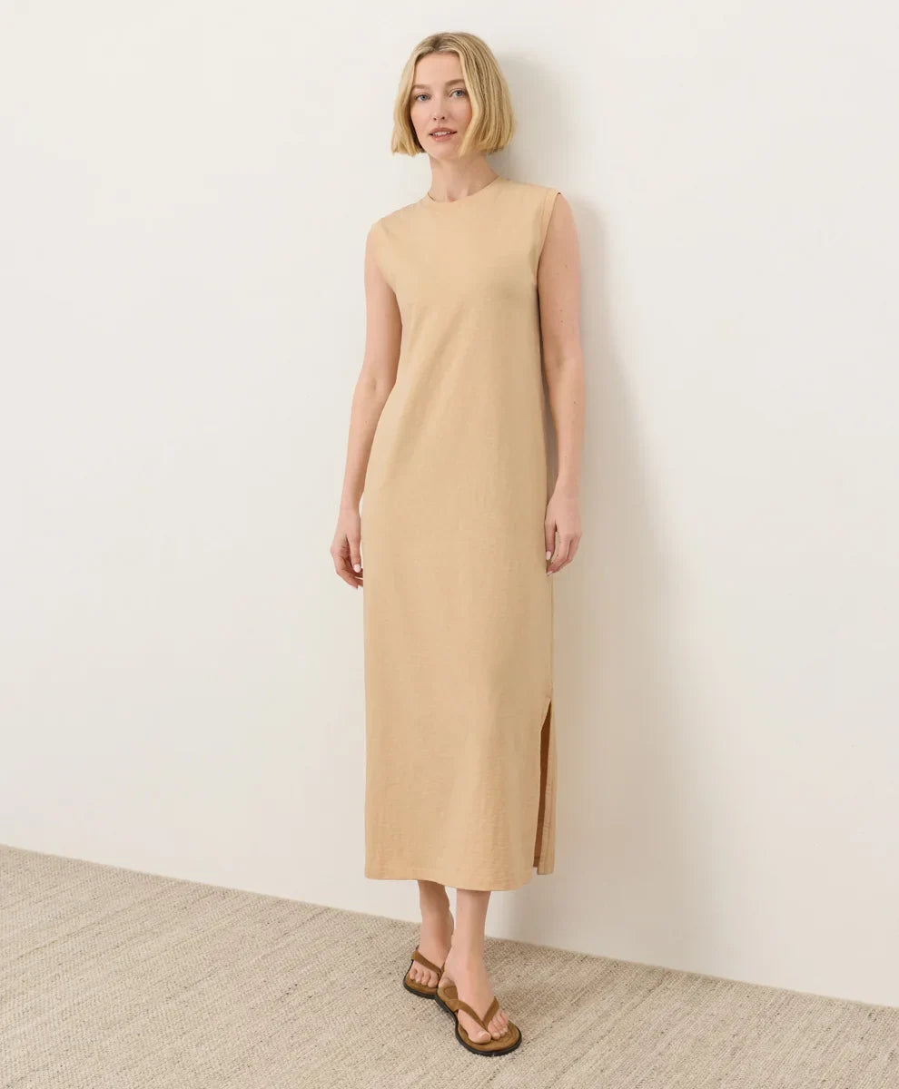 soft-slub essential easy muscle tee maxi dress