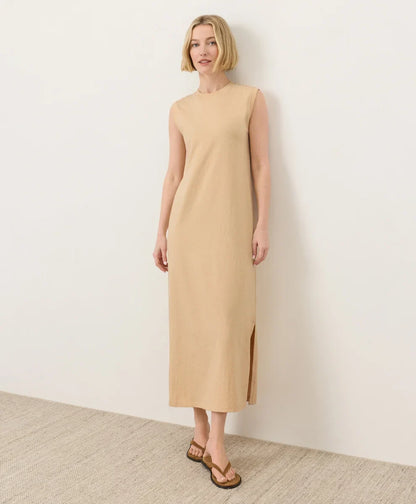 soft-slub essential easy muscle tee maxi dress
