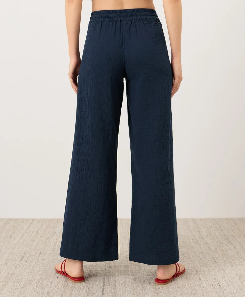 coastal double gauze split hem pant
