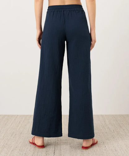 coastal double gauze split hem pant