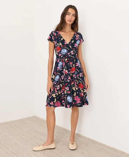 clearance fit & flare crossover dress