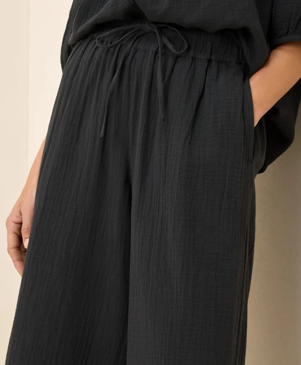 clearance coastal double gauze split hem pant
