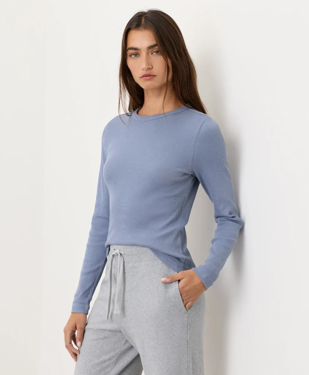 clearance perfect rib crewneck long sleeve tee