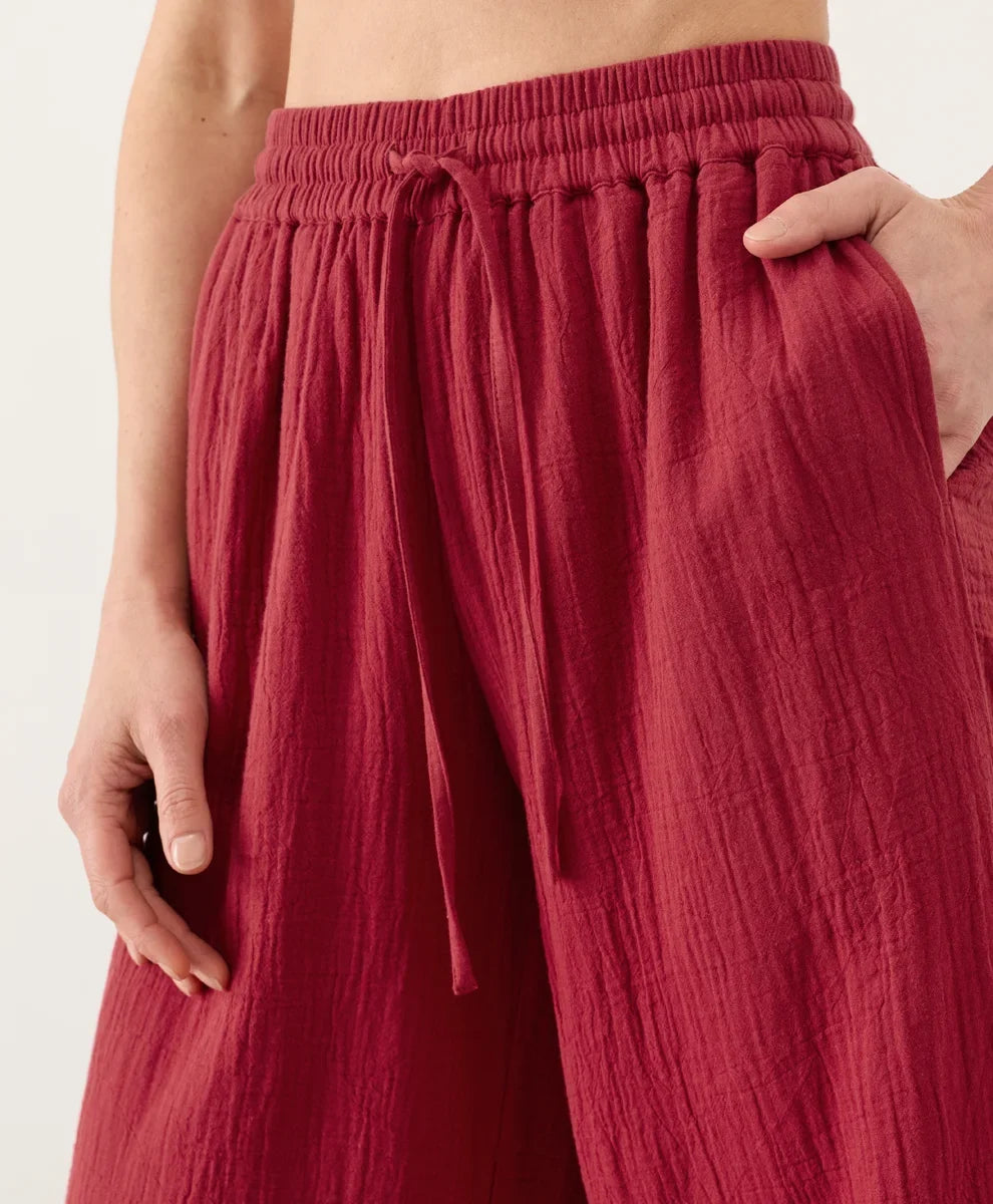 clearance coastal double gauze split hem pant