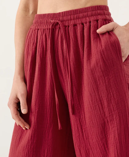 clearance coastal double gauze split hem pant