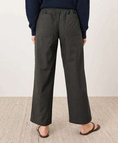 clearance stretch poplin wide leg pant