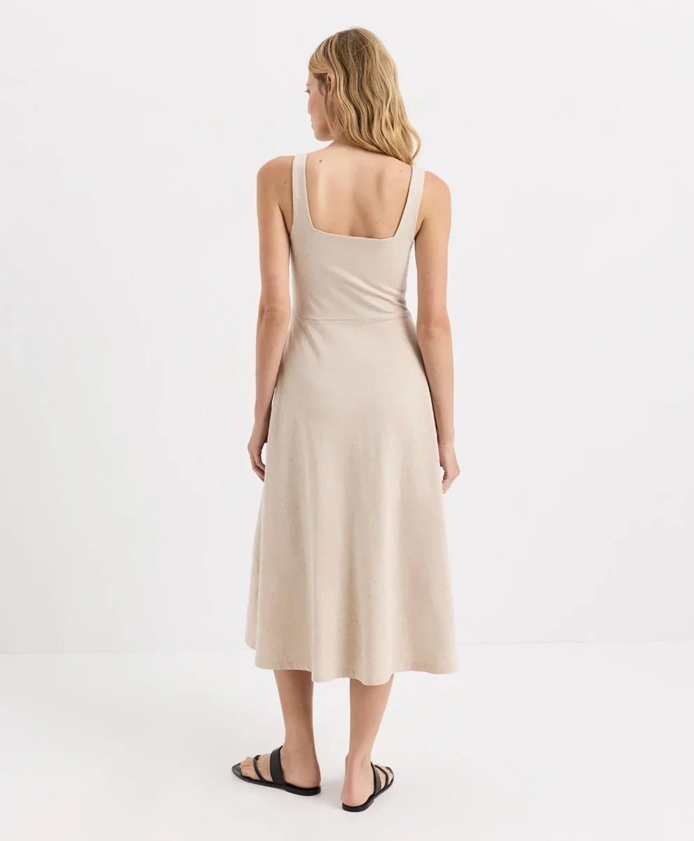 fit & flare square neck dress