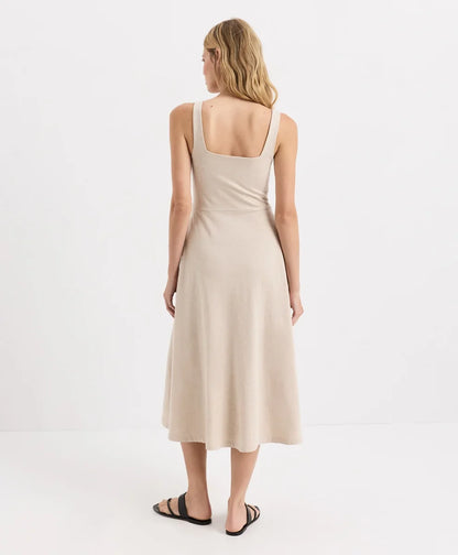 fit & flare square neck dress