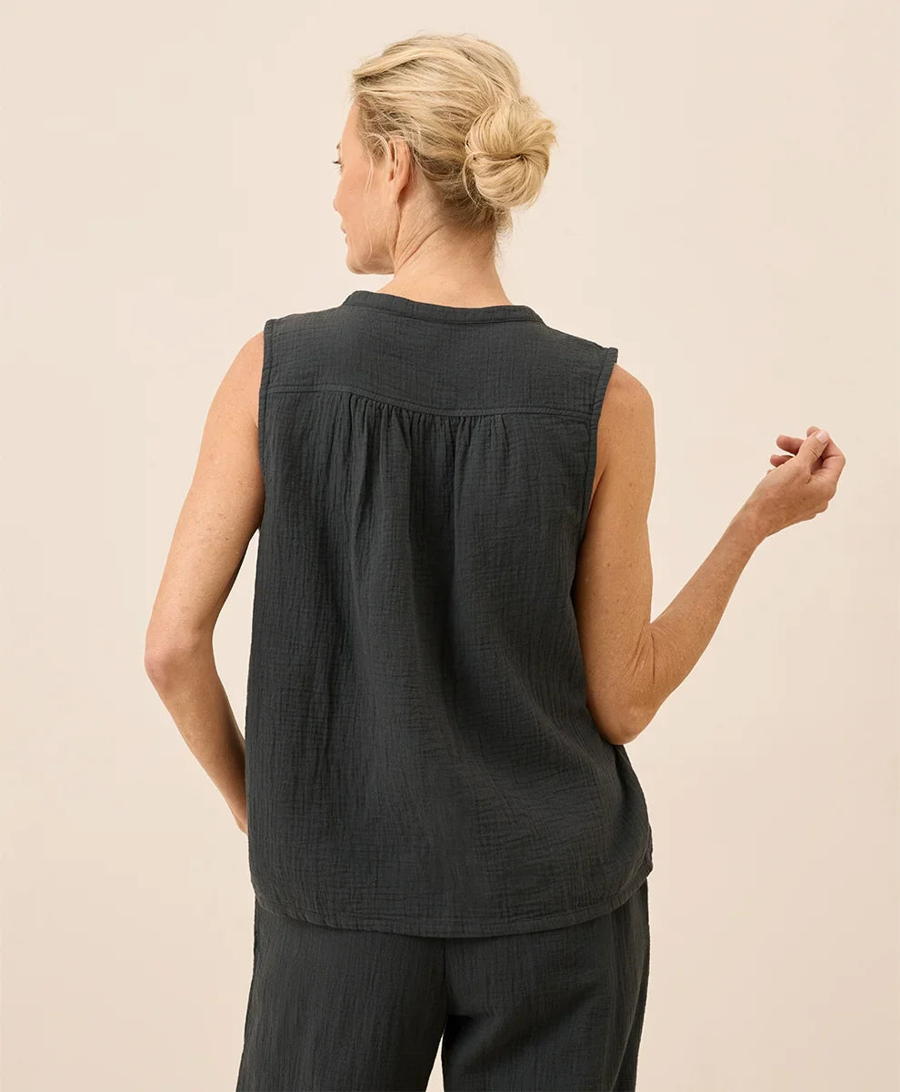 clearance coastal double gauze henley tank