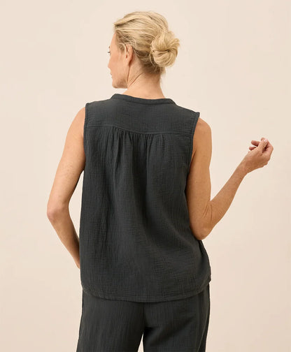 clearance coastal double gauze henley tank