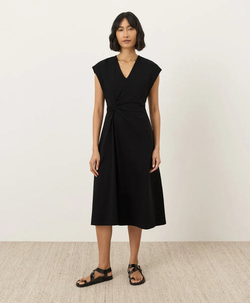 fit & flare v-neck twist dress