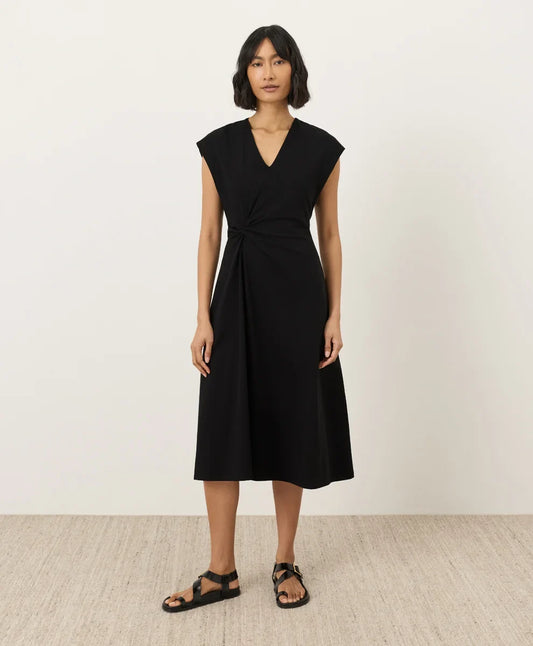 fit & flare v-neck twist dress