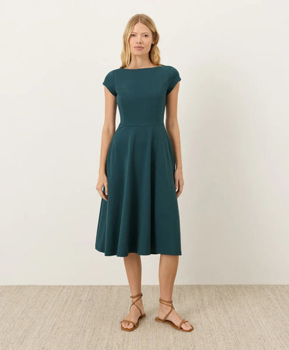 fit & flare ballet neck dress