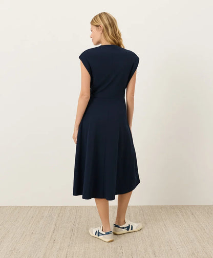 fit & flare v-neck twist dress