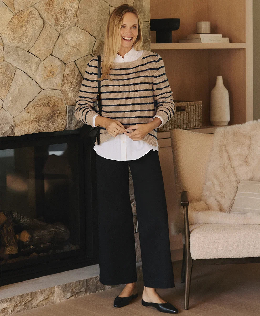 clearance stretch twill wide leg pant