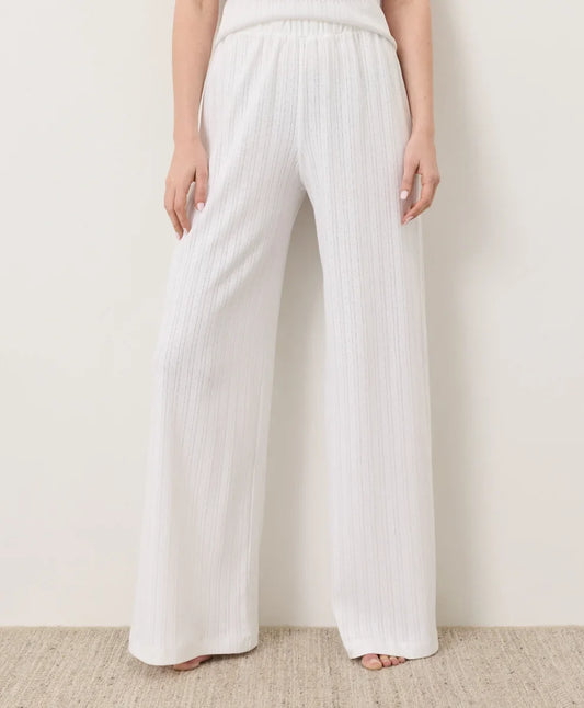 clearance pointelle wide leg pant