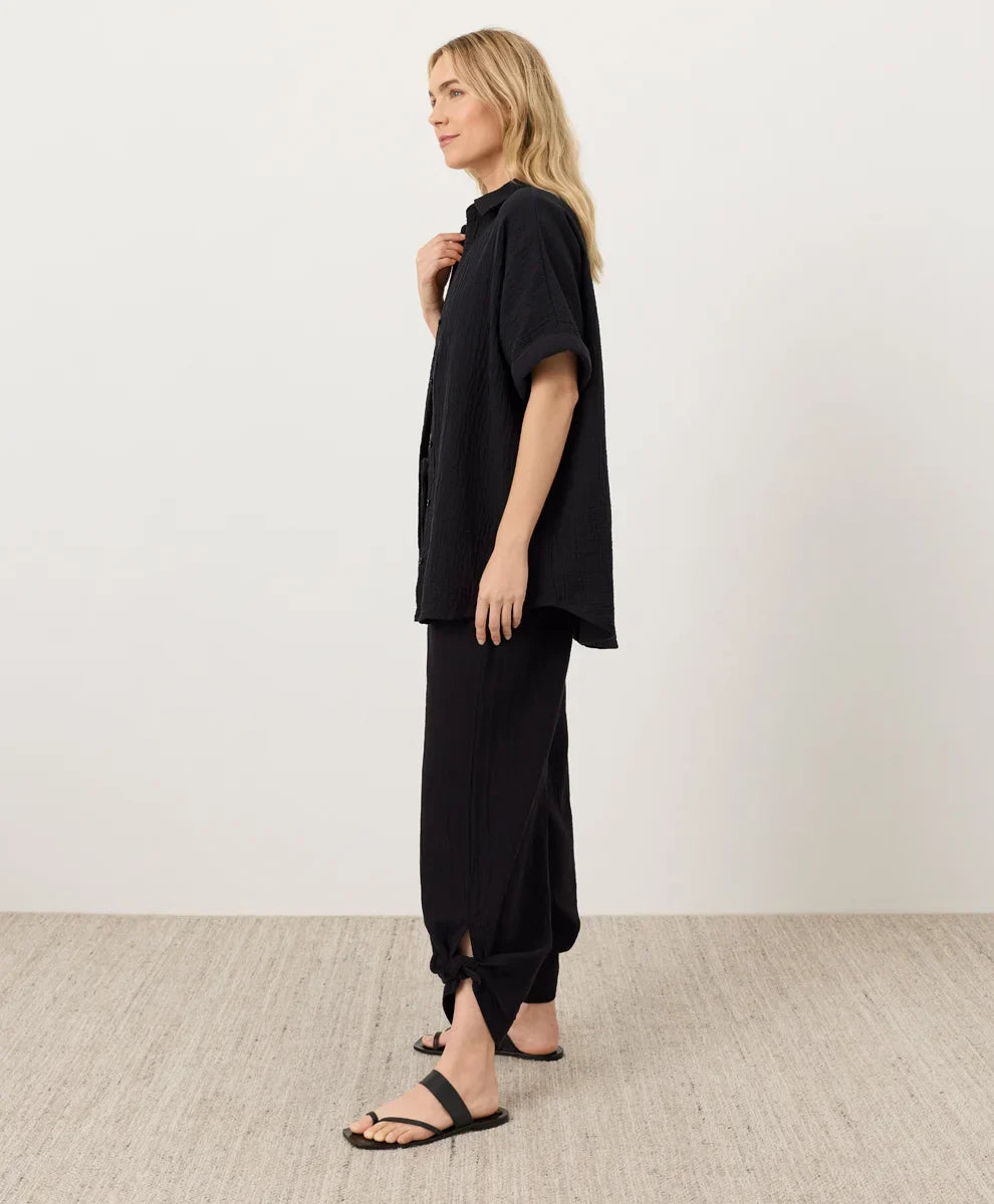 coastal double gauze split hem pant