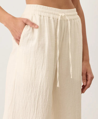 coastal double gauze split hem pant