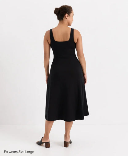 fit & flare square neck dress