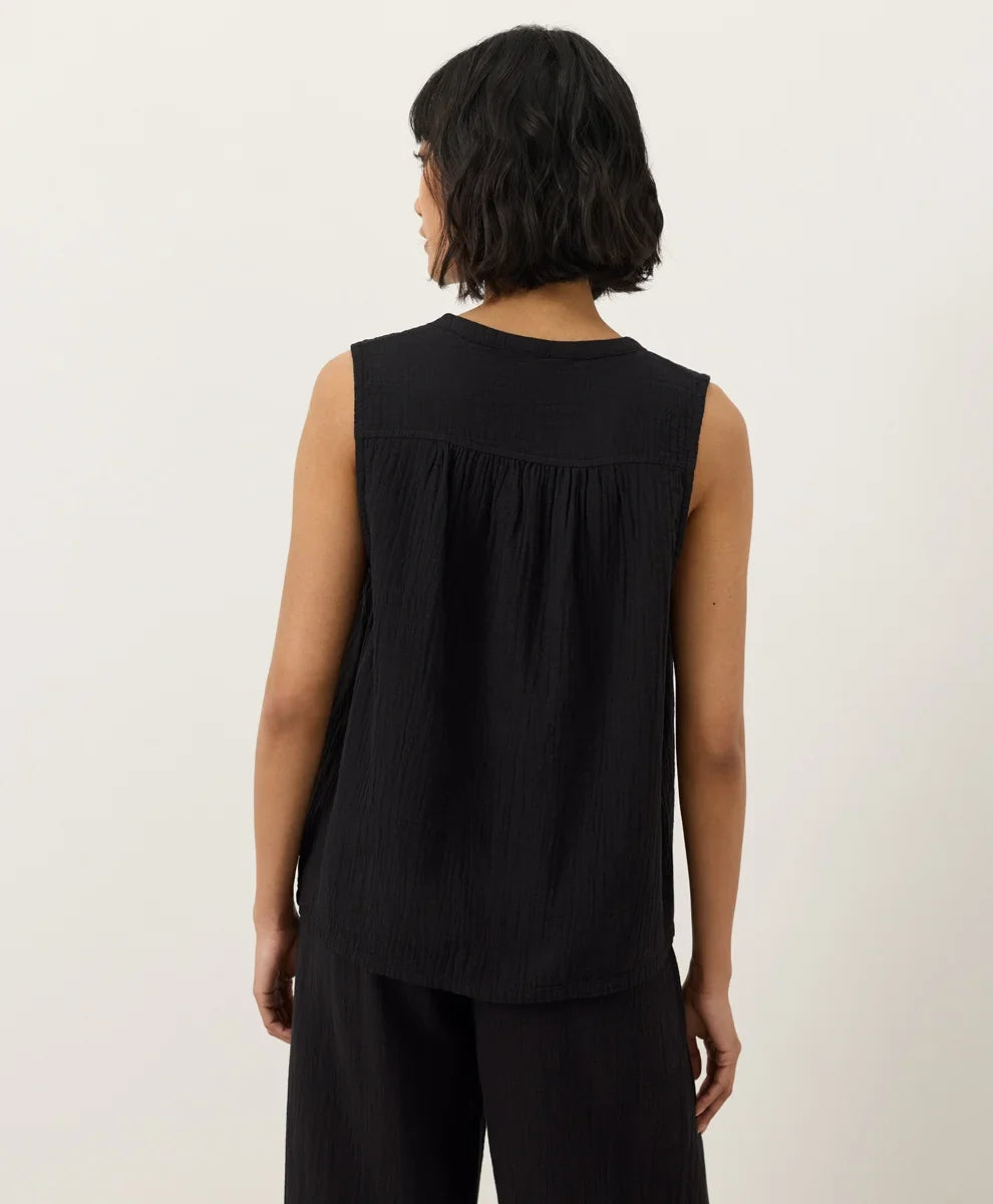 clearance coastal double gauze henley tank