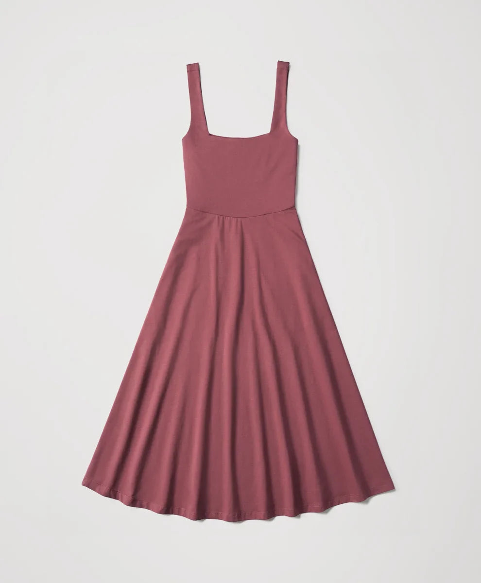 clearance fit & flare square neck dress