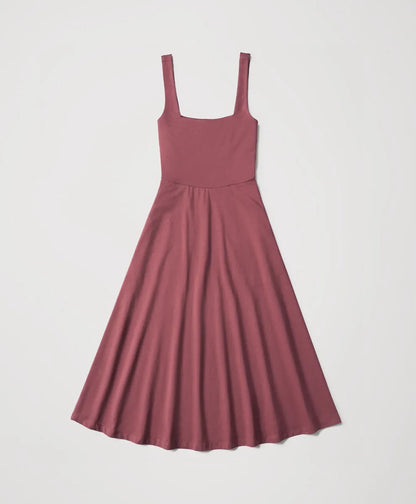 clearance fit & flare square neck dress