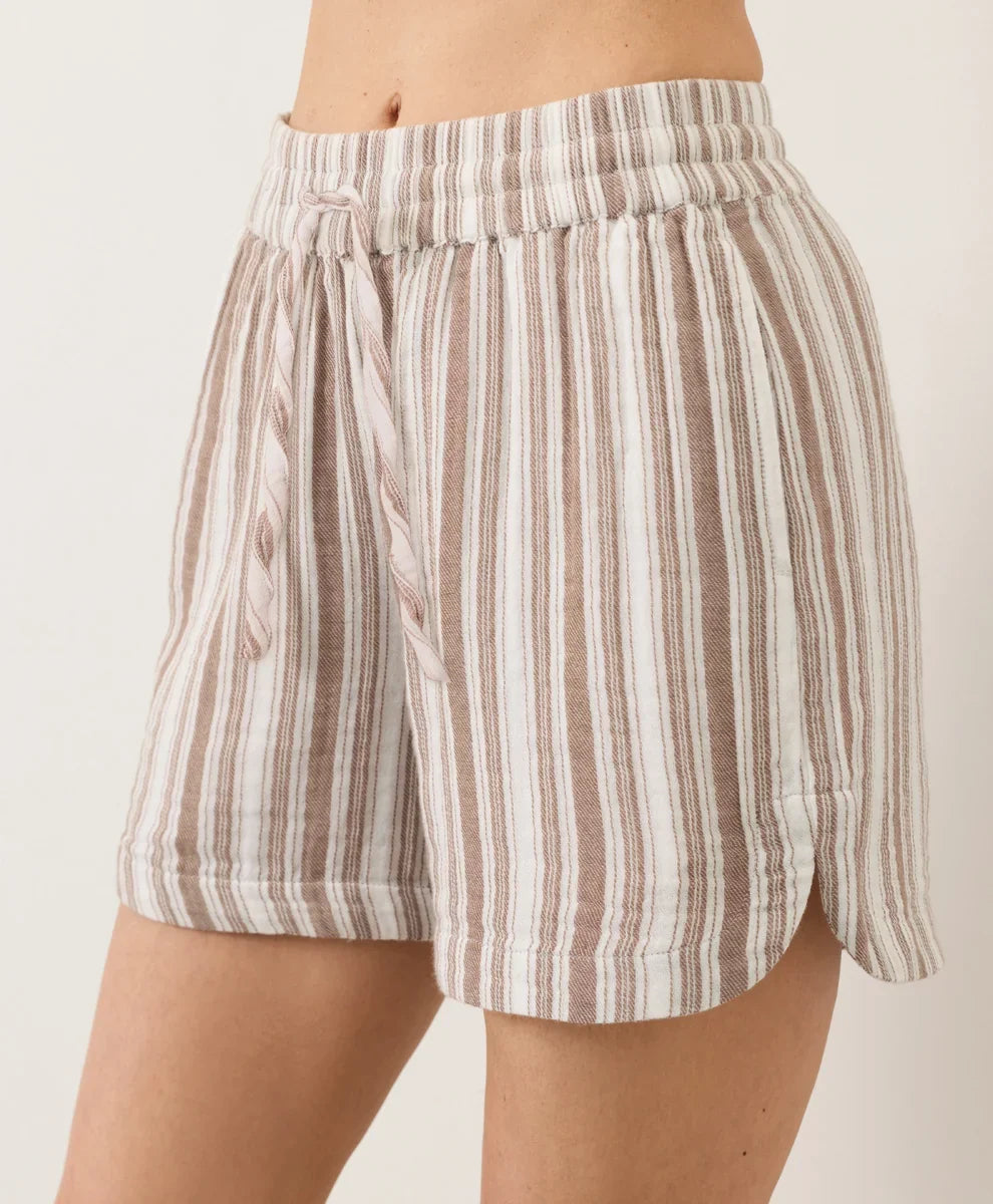 coastal double gauze curved hem short