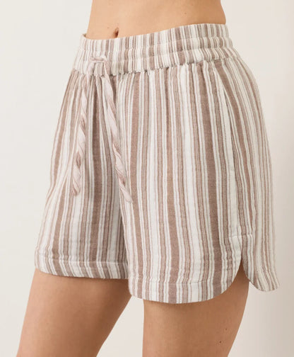 coastal double gauze curved hem short