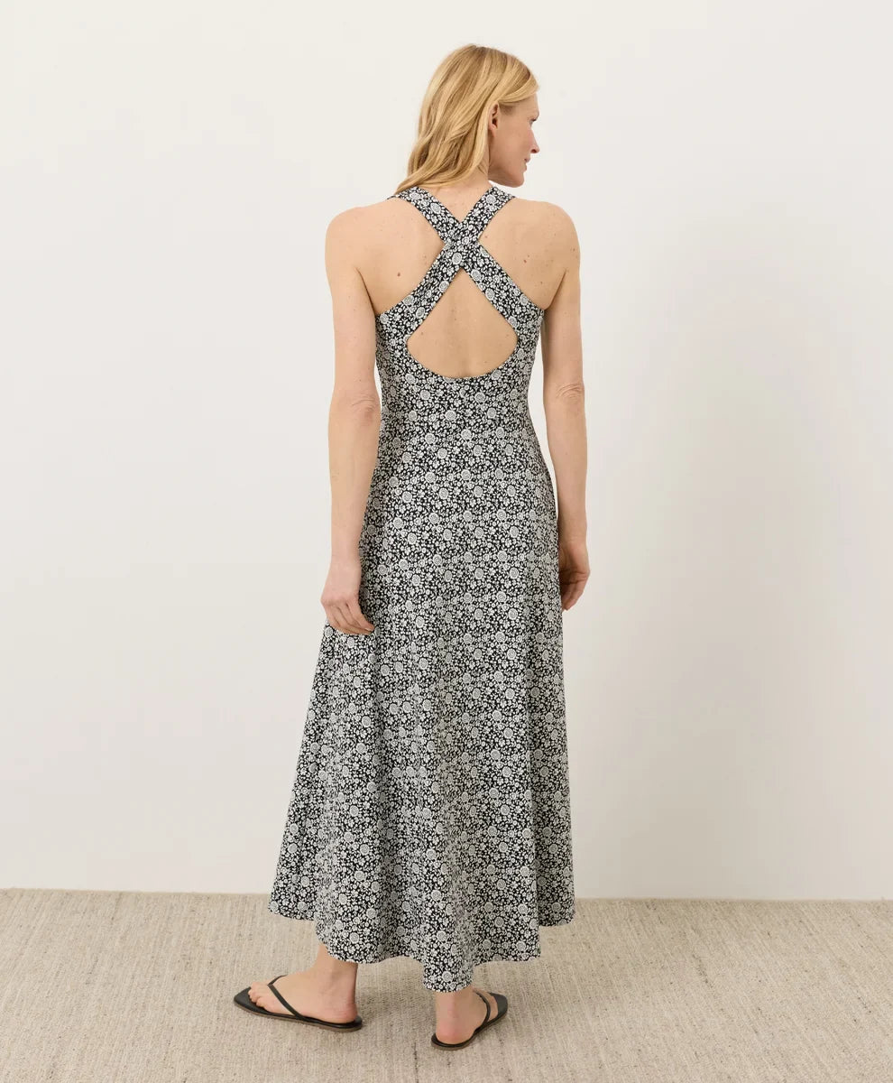 clearance fit & flare open back maxi dress