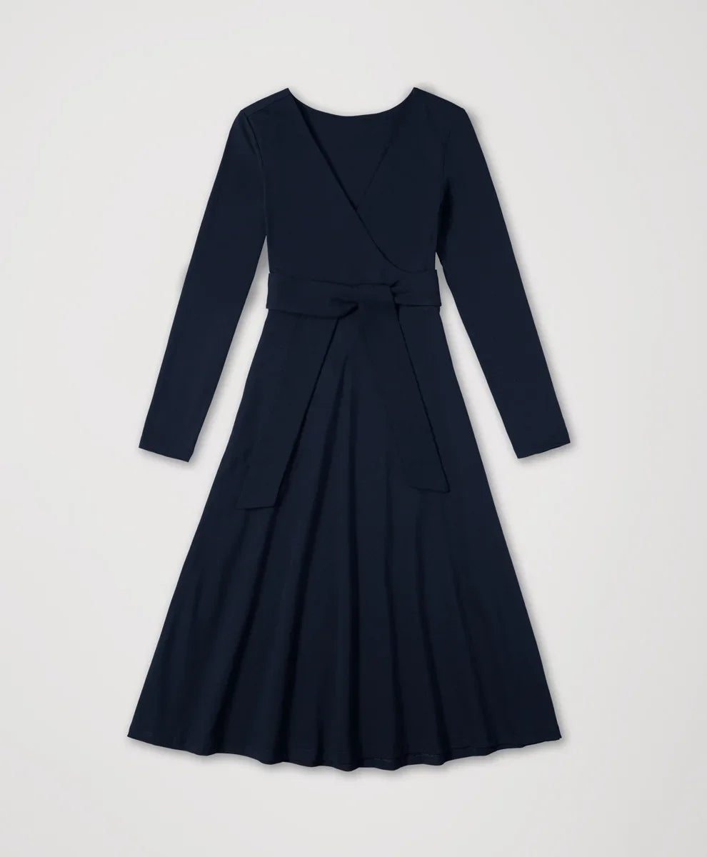 clearance fit & flare wrap dress