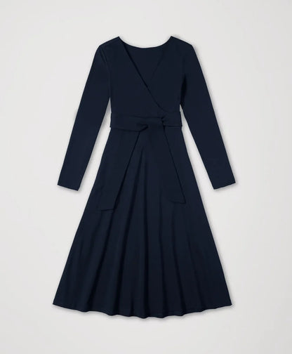 clearance fit & flare wrap dress