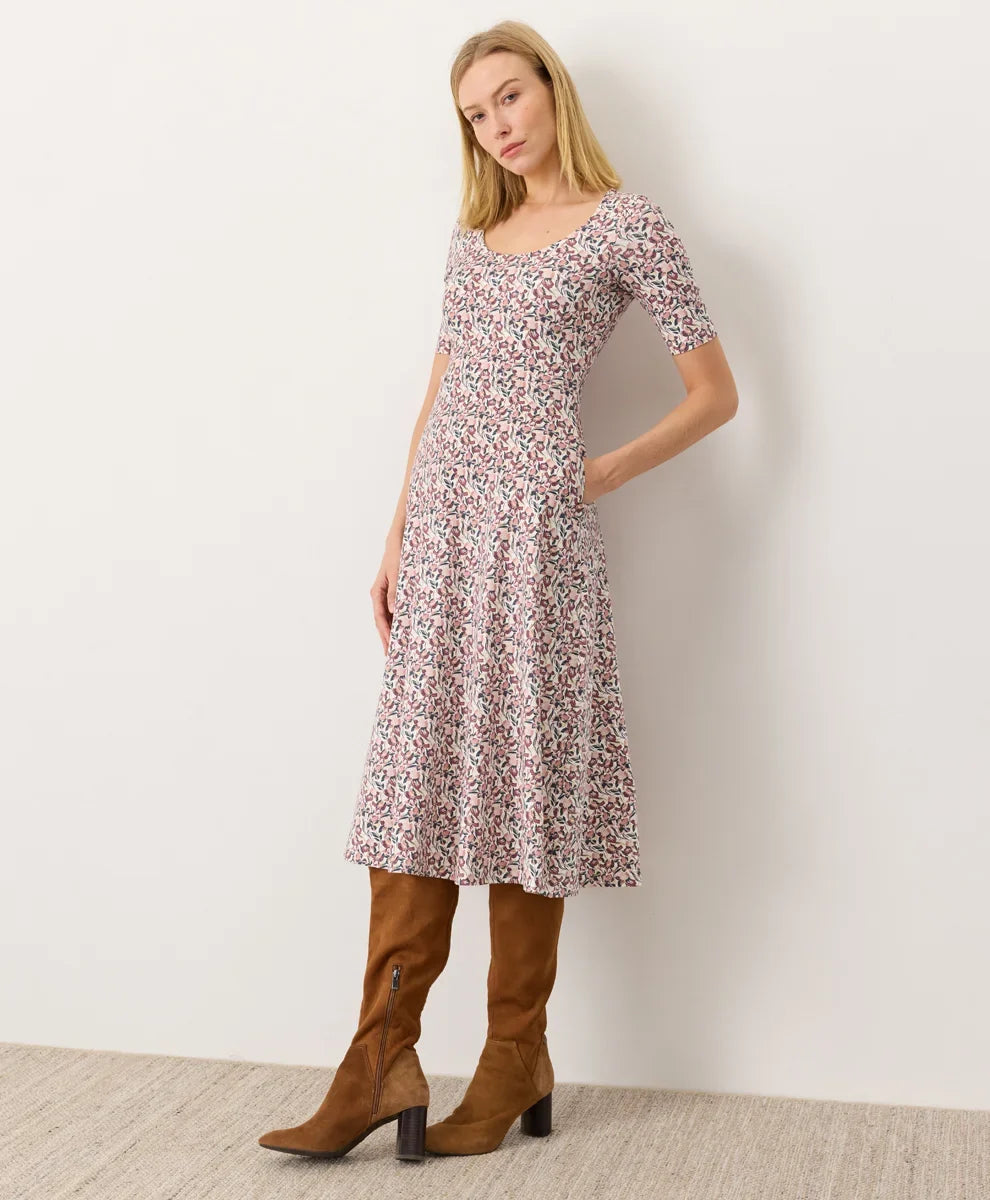 clearance fit & flare signature scoop dress