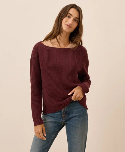clearance luxe knit boatneck sweater