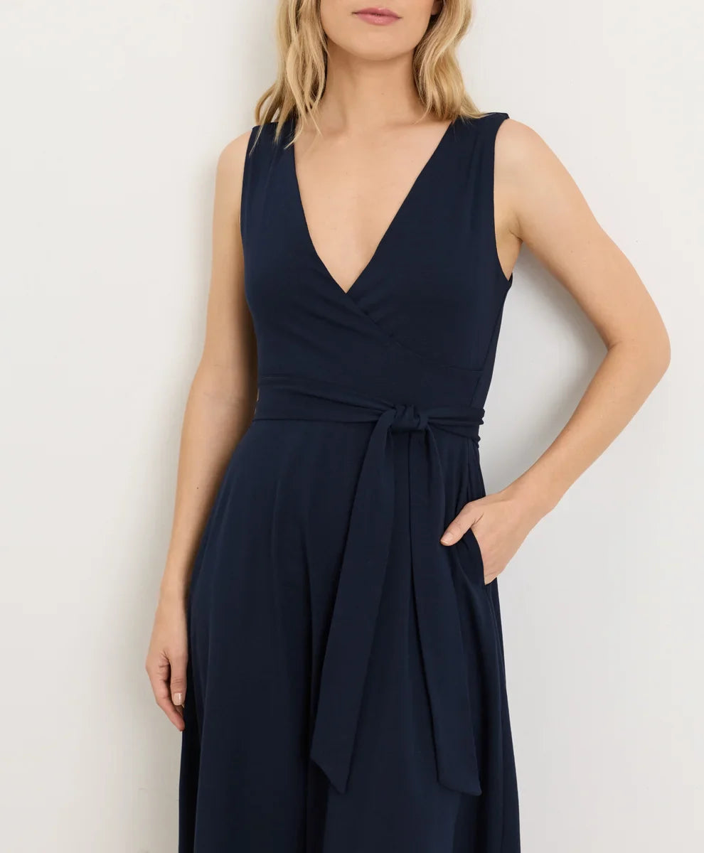 clearance fit & flare easy v-neck dress