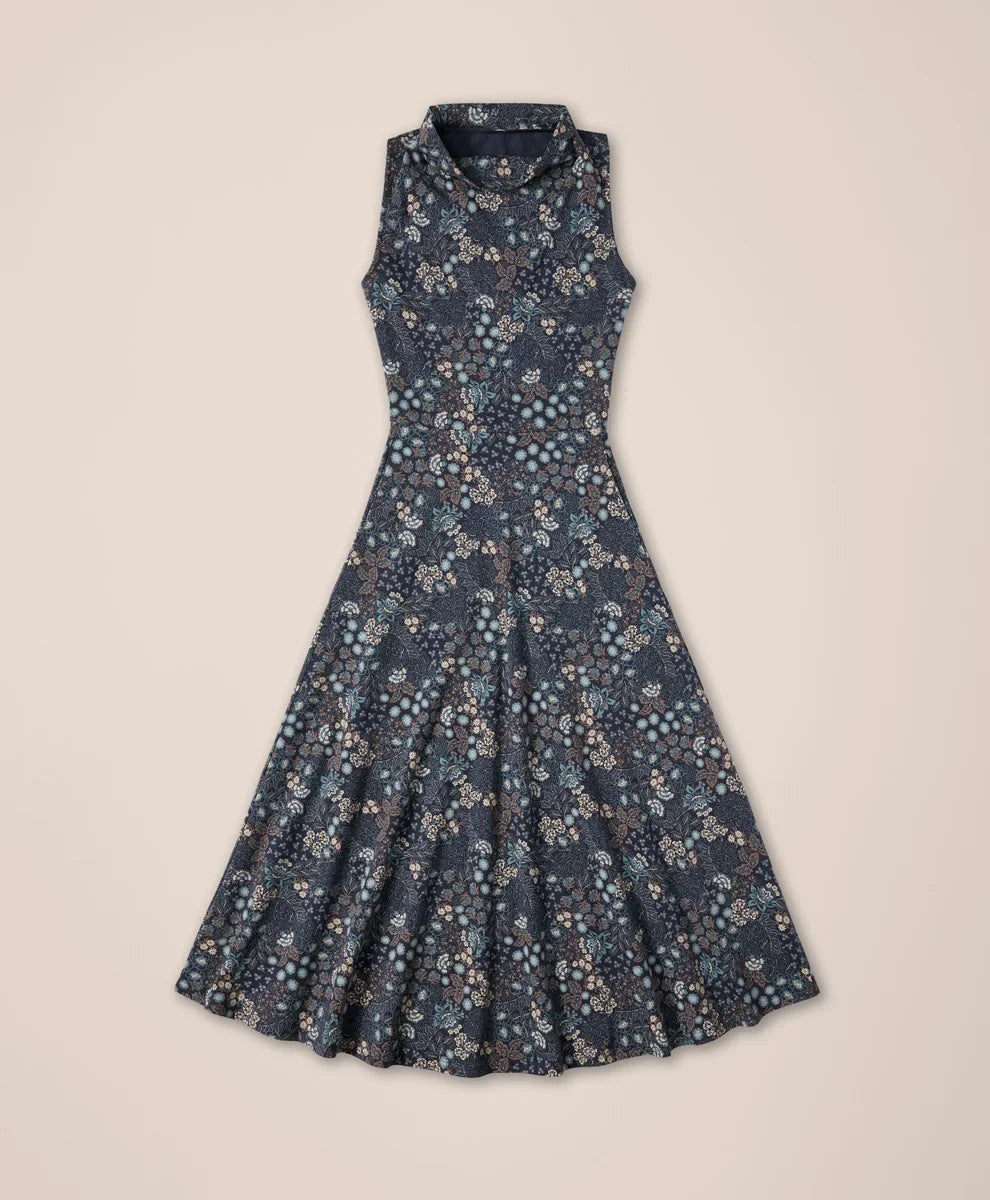clearance fit & flare cowl neck dress