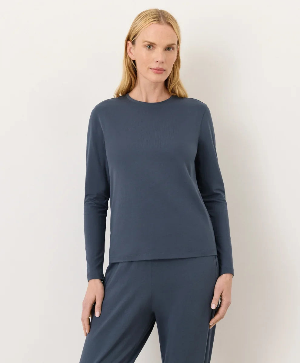 clearance luxe essential crewneck long sleeve tee