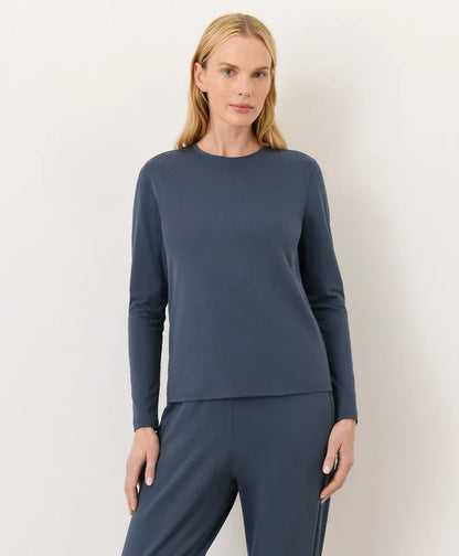 clearance luxe essential crewneck long sleeve tee