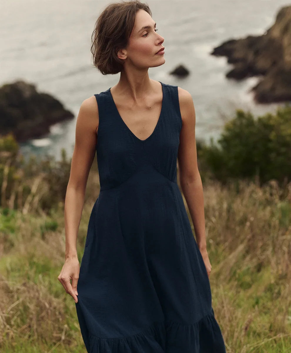 clearance coastal double gauze beach to brunch maxi dress