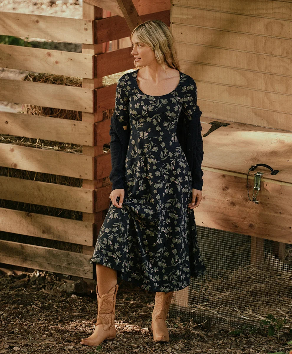 clearance fit & flare signature scoop dress