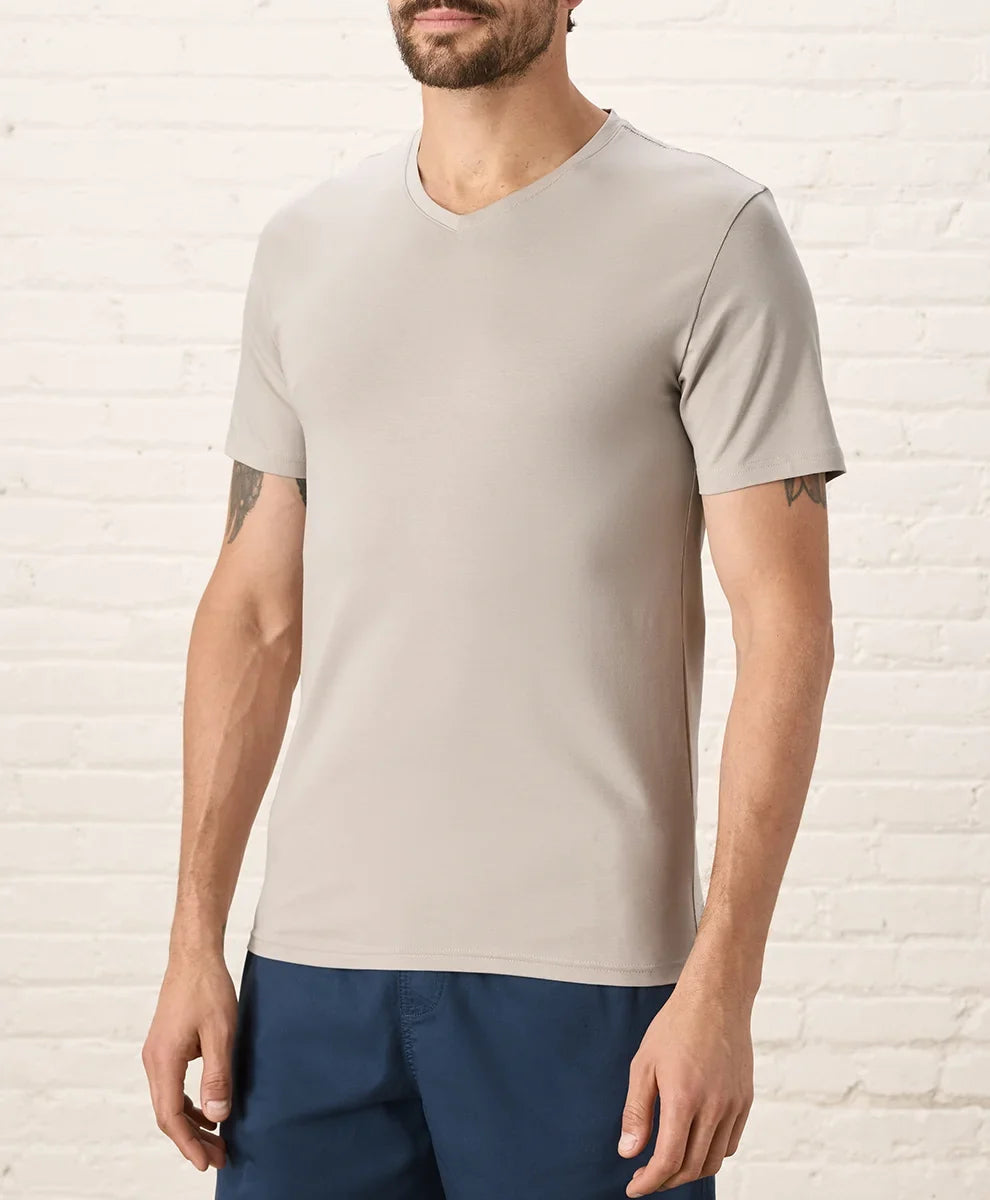 luxe essential slim fit v-neck tee